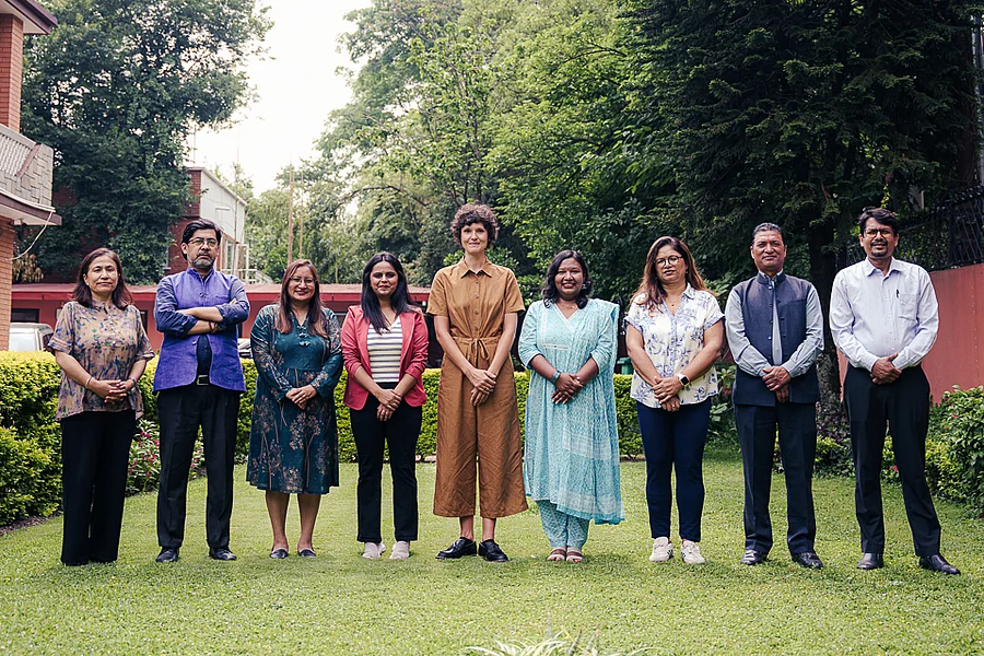 Group picture of FES Nepal team, outddor photoshoot