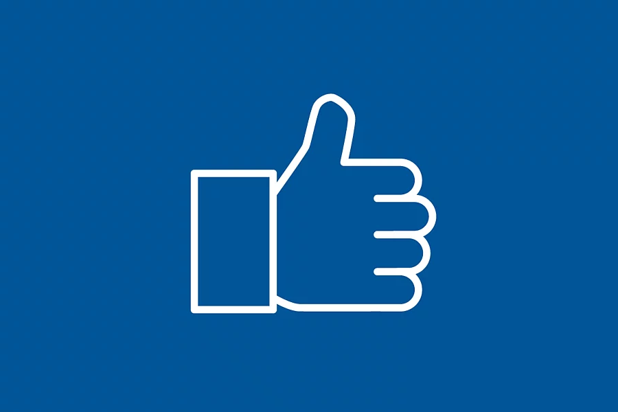 White FES icon shows Thumbs up on a blue background